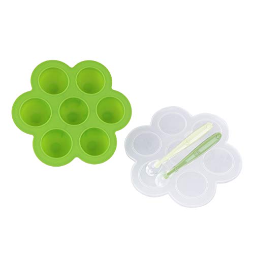 Acorn Baby Green Silicone Food Container with Thin Lid