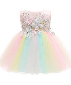 Rainbow Tulle 3D Baby Girls Party Dress