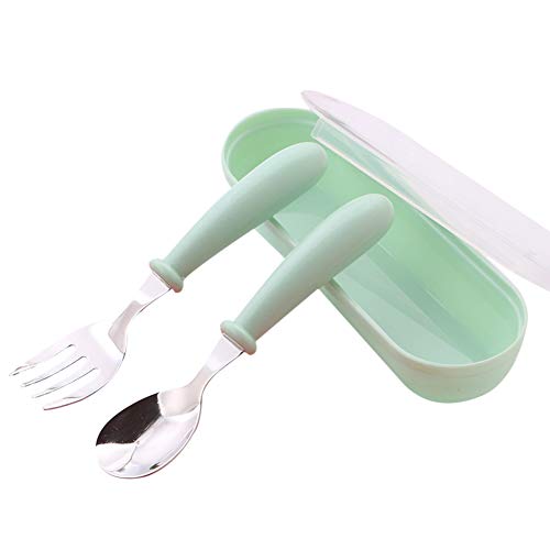 Toddler Utensils,2 Set Stainless Steel Baby Spoons and Baby Forks