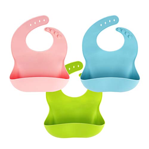 Silicone Baby Bib for Babies Toddlers Easy Wipe Clean