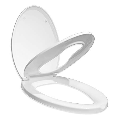 Elongated Slow Close Toilet Seat for Adult, 2-8years kids