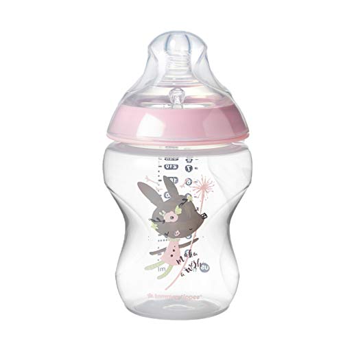 Anti-Colic Valve Baby Bottle Decorated Pink