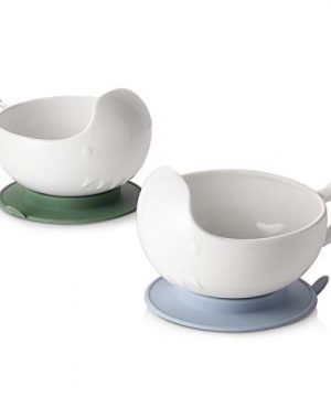 DOWAN Suction Bowls for Toddlers, Ceramic Baby Bowls First Stage