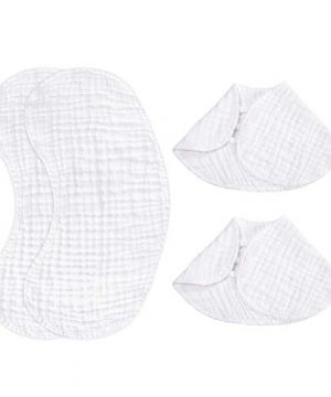Burp Cloths 2 in 1 Baby Bibs Soft, Absorbent 100% Muslin Cotton