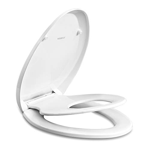 Elongated Toilet Seat with Built in Potty Training Seat