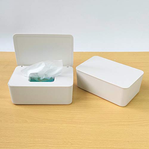 YIDAINLINE White Wet Tissue Box Desktop Seal Baby Wipes Storage Box
