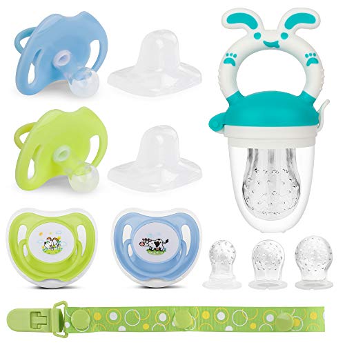 Baby Fruit Feeder Set 4X Pacifiers 0-6 Months