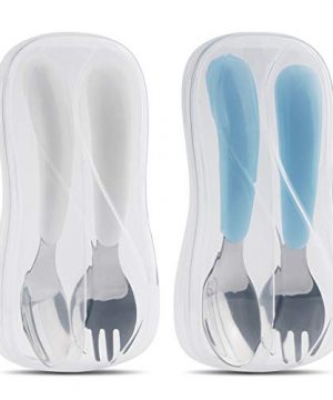 Toddler Utensils, Kirecoo 2 Set Stainless Steel Baby Fork and Spoon