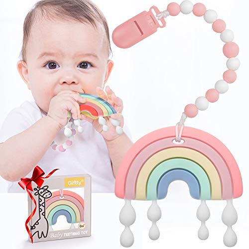 0-24 Months Teething Rainbow Toys for Babies