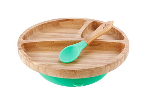Avanchy Bamboo Suction Toddler Plate , Spoon