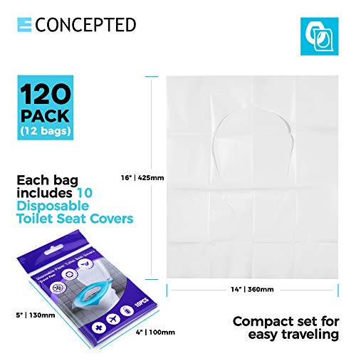 Seat Covers Disposable Toilet Set - 120 Pack Waterproof Paper Toilets
