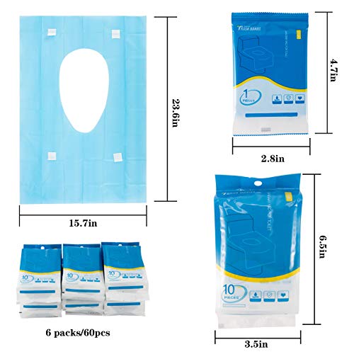 60 Counts Disposable Toilet Seat Covers- 15.7 × 23.6 Inch