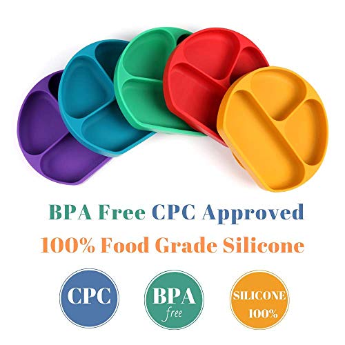 SOULCHEF Silicone Suction Plates for Babies 3 Pack