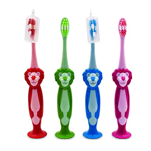DOMONA Kids Toothbrush - Lion 4 Pack - Soft Bristles