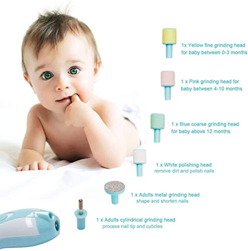 Baby Electric Nail File, Nail Trimmer for Baby with Light