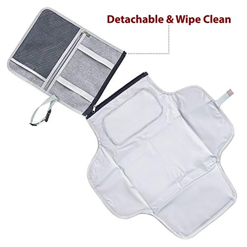 KiddyCare Portable Diaper Changing Pad with Built-in Head Cushion