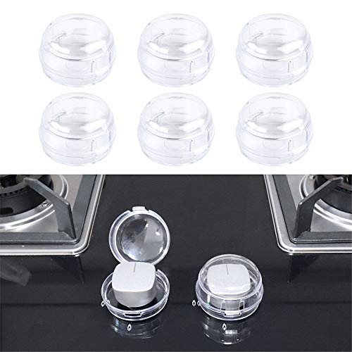 6Pack Clear Childproof Stove Gas Knob Cover