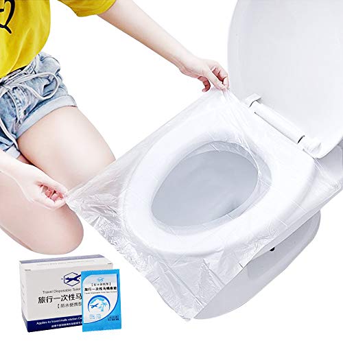 50 Pack Disposable Plastic Toilet Seat Cover Waterproof