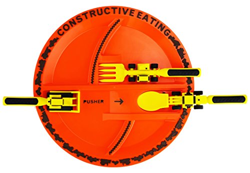 Constructive Eating Construction and Dinosaur Combo - Fun and Safe Mealtime Set for Kids