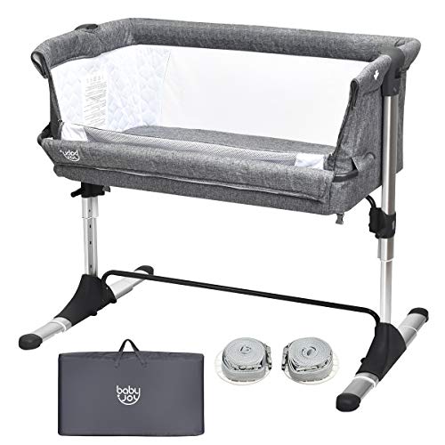 BABY JOY Baby Bedside Crib, Portable Travel Sleeper