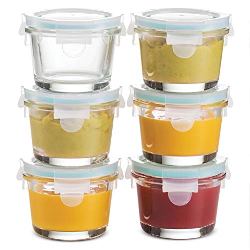 Superior Glass Baby Food Storage Containers - Set of 6