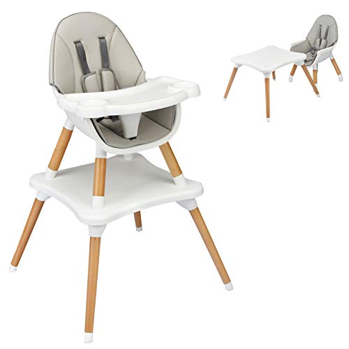HONEY JOY Baby High Chair, 4-in-1 Convertible Wooden