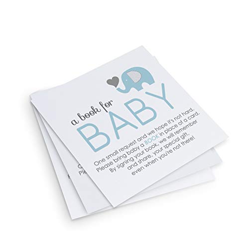 Blue Elephant Book for Baby Shower (25 Pack)