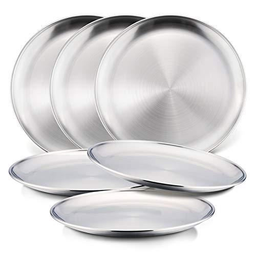 6-Piece 18/8 Stainless Steel Plates, HaWare Metal