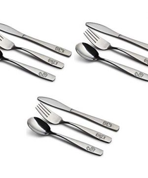 9 Piece Stainless Steel Kids Cutlery, Child and Toddler Safe Flatware