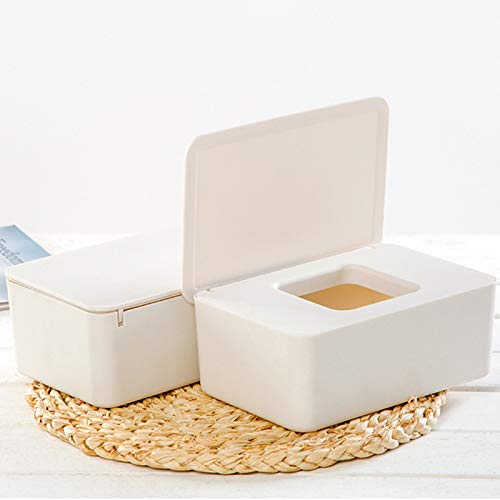 YIDAINLINE White Wet Tissue Box Desktop Seal Baby Wipes Storage Box