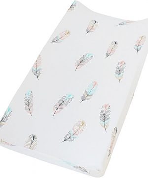 LifeTree Cotton Changing Pad Cover, Feather Print Soft Diaper
