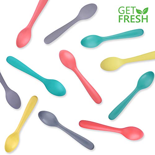 Bamboo Kids Spoons Set - Colorful and Safe Bamboo Fiber Utensils for Toddlers and School Children