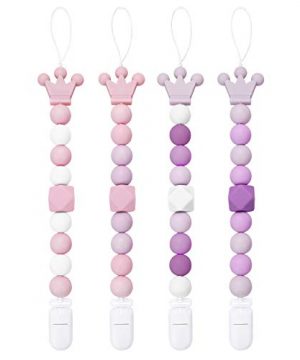 Yoofoss Pacifier Clip Silicone Teething Beads Teether Clips