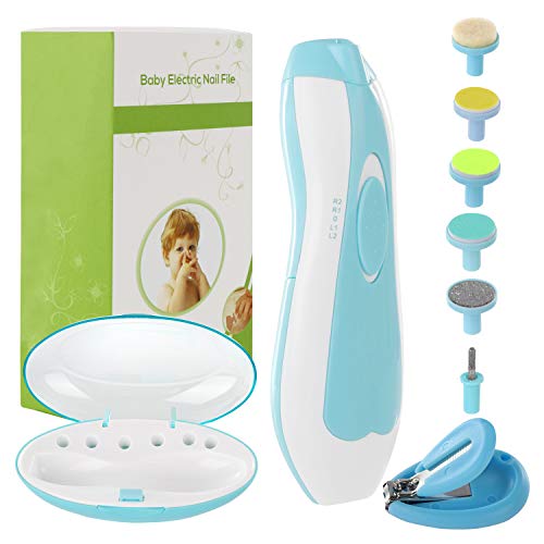 Electric Baby Nail File with Light, with Nail Clippers.