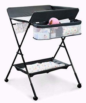 Mobile Baby Changing Table, Adjustable Height Folding Portable Diaper