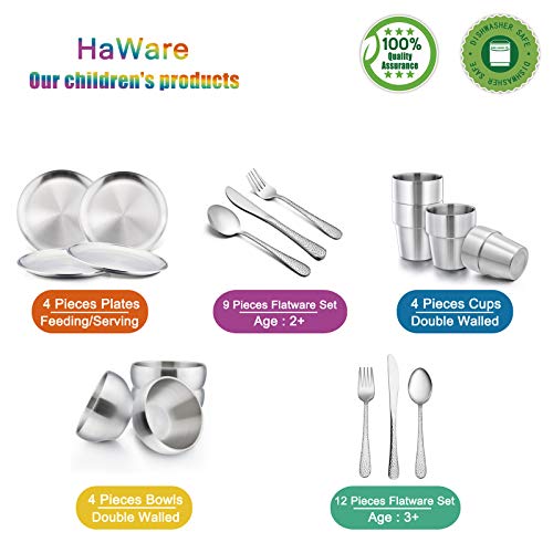 6-Piece 18/8 Stainless Steel Plates, HaWare Metal