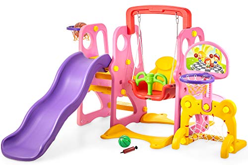 Climber and Swing Set Toddler 5 in 1 Play Slide Climber