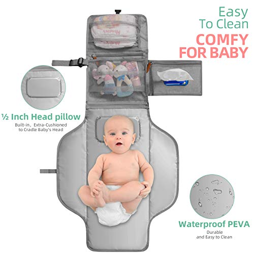 Portable Diaper Changing Pad for Baby, Detachable Travel
