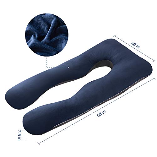 OYOWUOT Pregnancy Pillow U Shape with Removable Soft Velvet Cover