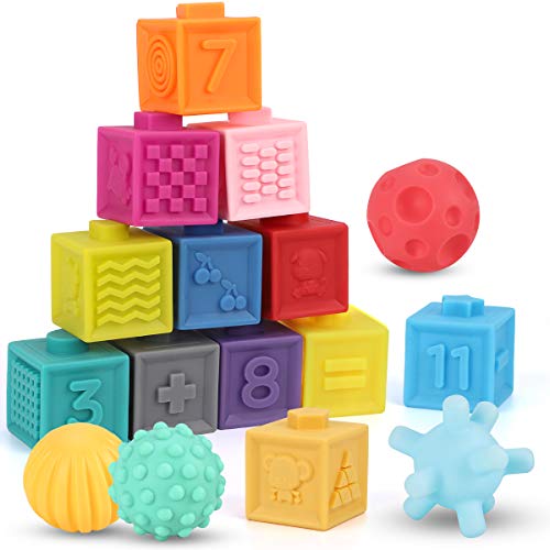 Baby Blocks Toys Early Learning Building Blocks Ball Set Teethers