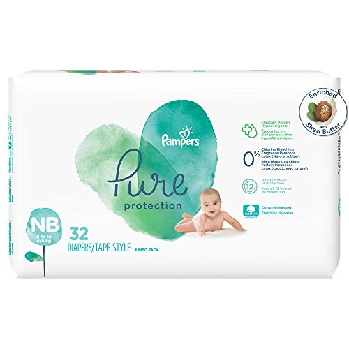 Diapers Newborn/Size 1 (8-14 lb), 32 Count - Pampers Pure Protection
