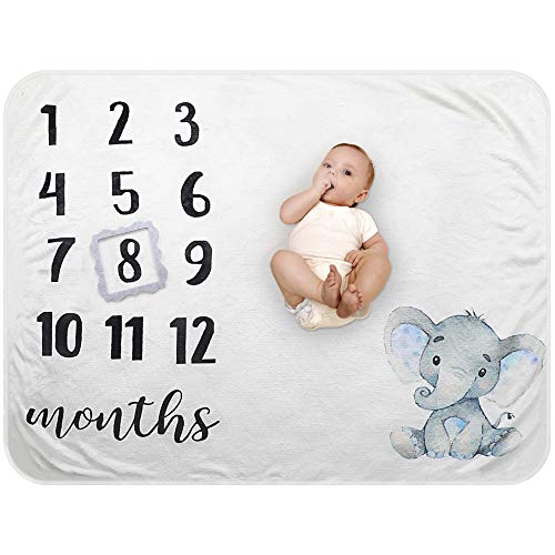 Baby Monthly Milestone Blanket - Organic Plush Fleece