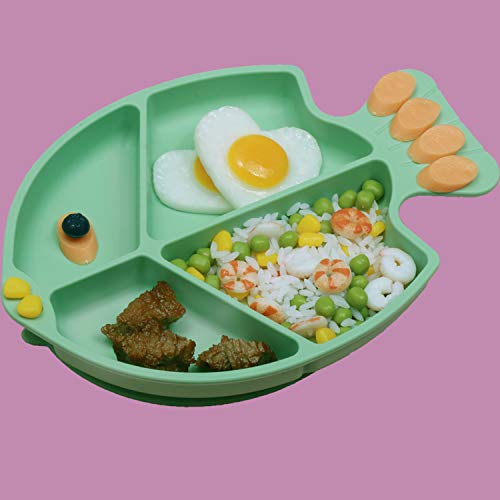 Silicone Devided Suction Plate for Babies Kids Toddlers