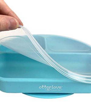 Otterlove Silicone Baby Plate with Cover for Leftover Storage