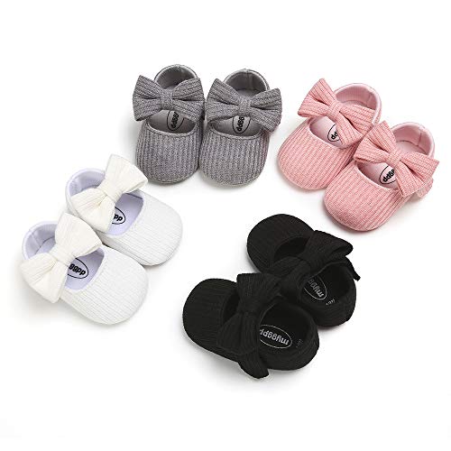 Gray Bowknot Mary Jane Flats for Infant Girls