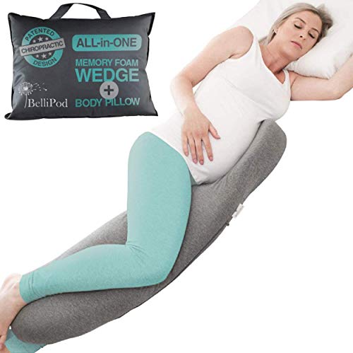 2 in1 Pregnancy Pillows, Chiro Designed Maternity Pillow with 100% Cotton Cover