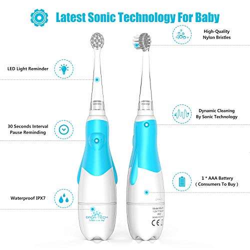 Baby Electric Toothbrush, Toddler Teeth Brushes with Smart LED