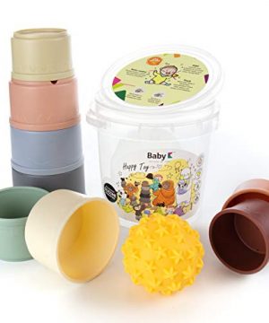 BABY K Stacking Cups Toy Set and Sensory Baby Ball Toy