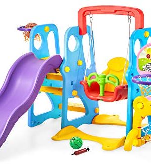 kealive Climber and Swing Set Toddler 5 in 1 Play Slide Climber
