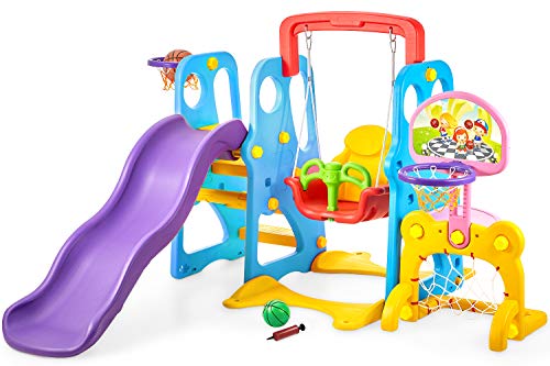 kealive Climber and Swing Set Toddler 5 in 1 Play Slide Climber